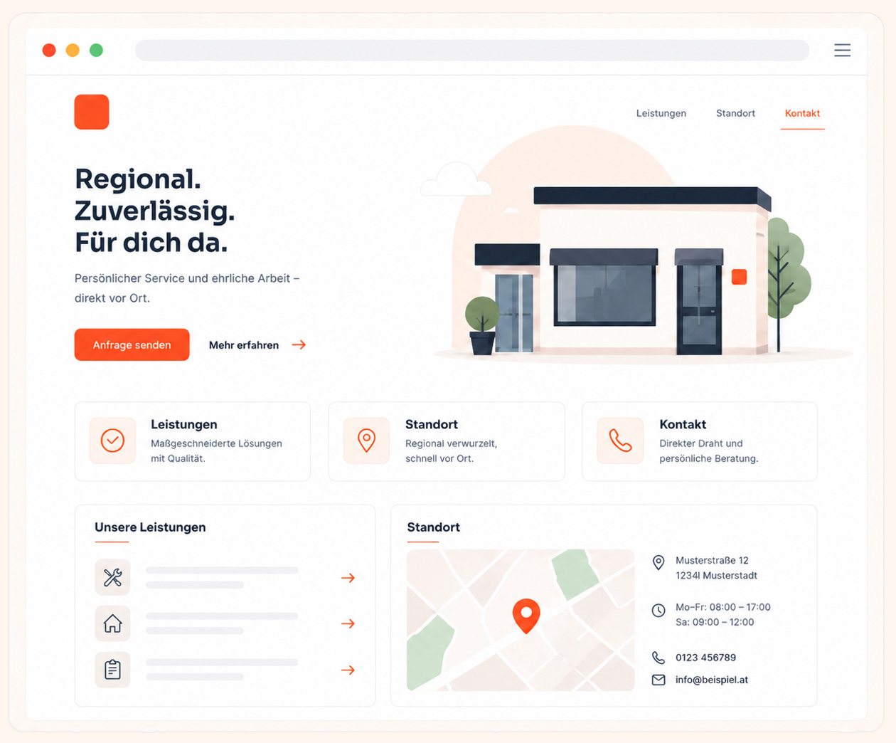 Abstrakte Website-Grafik im OnlineStart-Stil